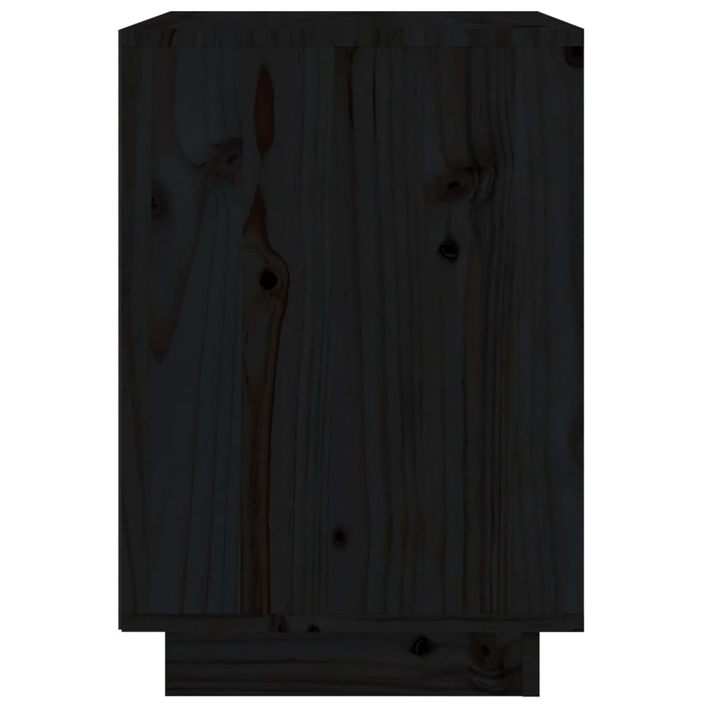 Sängbord 2 st svart 40x35x50 cm massiv furu