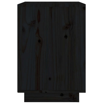 Sängbord 2 st svart 40x35x50 cm massiv furu