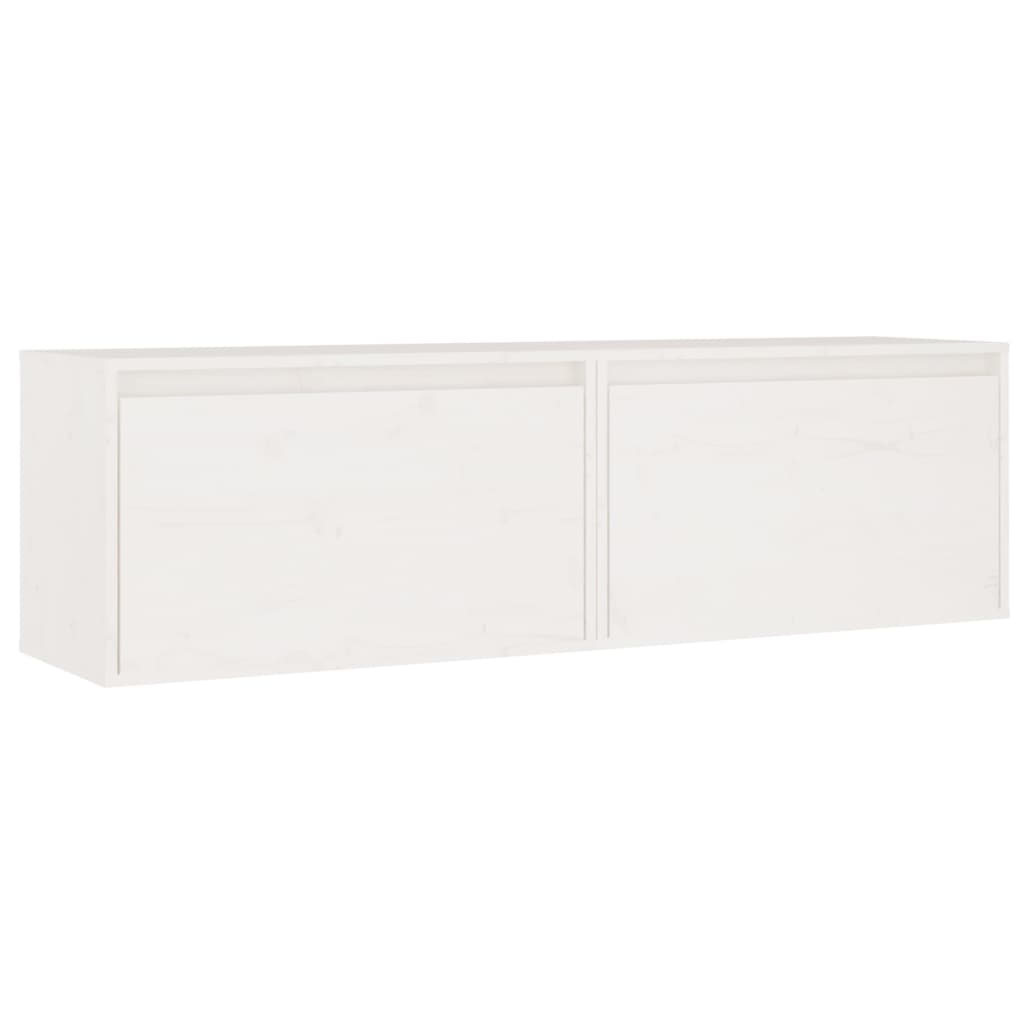 Väggskåp Vit 2 st 60x30x35 cm massiv furu