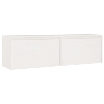 Väggskåp Vit 2 st 60x30x35 cm massiv furu