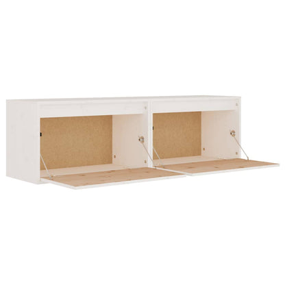 Väggskåp Vit 2 st 60x30x35 cm massiv furu