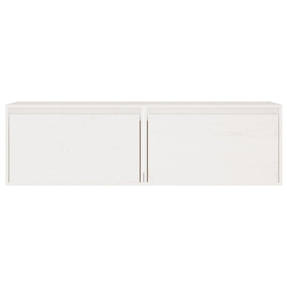 Väggskåp Vit 2 st 60x30x35 cm massiv furu