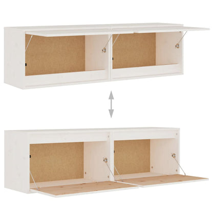 Väggskåp Vit 2 st 60x30x35 cm massiv furu