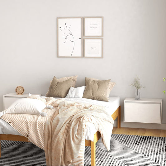Väggskåp Vit 2 st 60x30x35 cm massiv furu