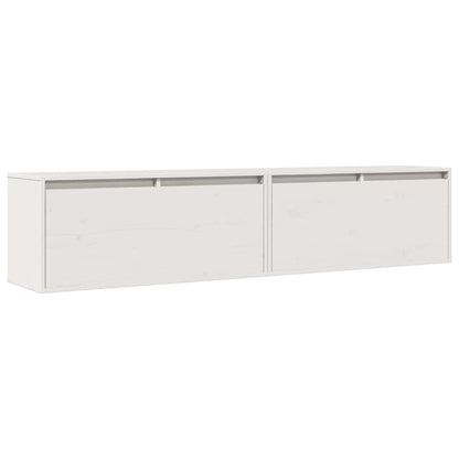 Väggskåp Vit 2 st 80x30x35 cm massiv furu