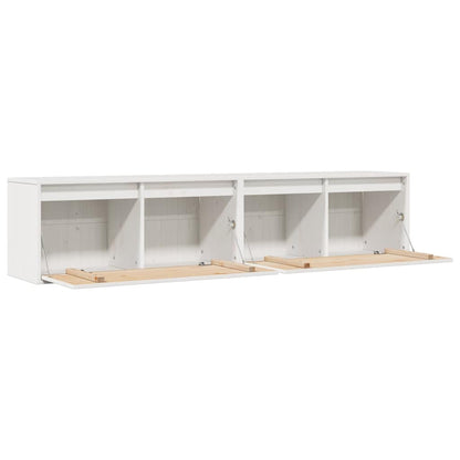 Väggskåp Vit 2 st 80x30x35 cm massiv furu