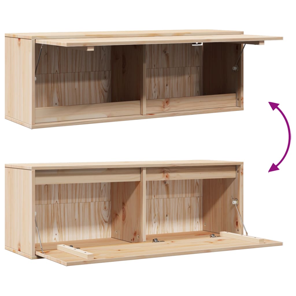 TV-Möbel Trä VäggSkåp 100x30x35 cm massiv furu