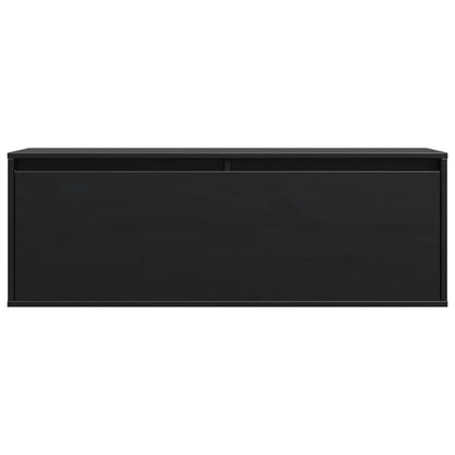Väggskåp Svart 100x30x35 cm massiv furu
