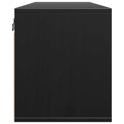 Väggskåp Svart 100x30x35 cm massiv furu