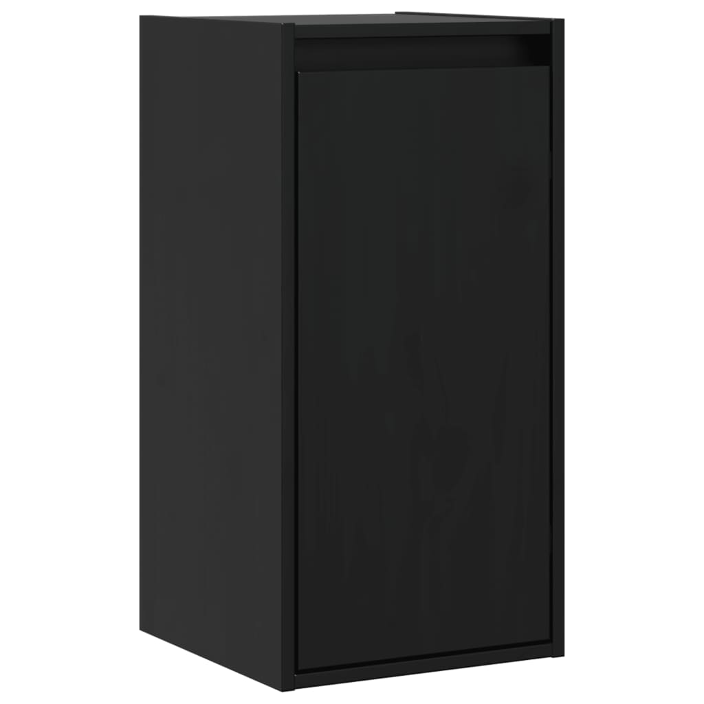 Väggskåp Svart 2 st 30x30x60 cm massiv furu