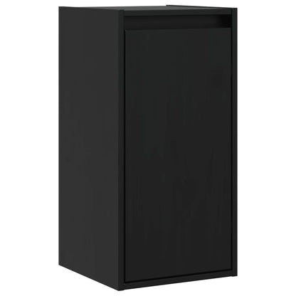 Väggskåp Svart 2 st 30x30x60 cm massiv furu