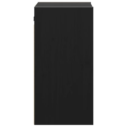 Väggskåp Svart 2 st 30x30x60 cm massiv furu