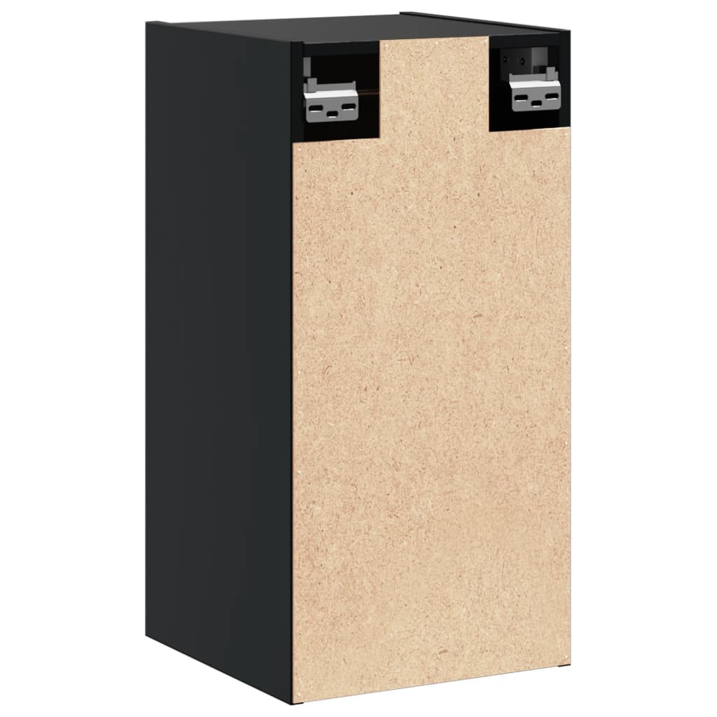 Väggskåp Svart 2 st 30x30x60 cm massiv furu