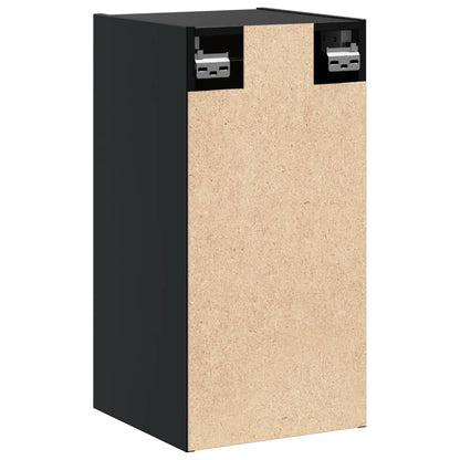 Väggskåp Svart 2 st 30x30x60 cm massiv furu