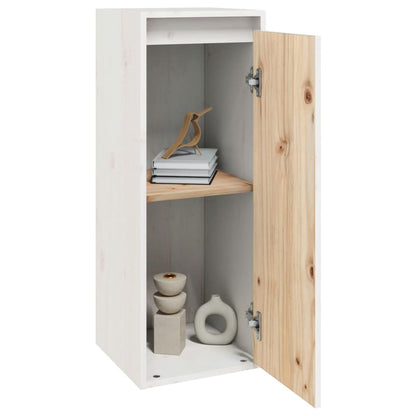 Väggskåp Vit 2 st 30x30x80 cm massiv furu
