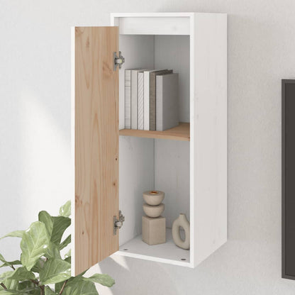 Väggskåp Vit 2 st 30x30x80 cm massiv furu