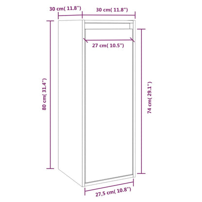 Väggskåp Vit 2 st 30x30x80 cm massiv furu