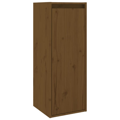 Väggskåp Honungsbrun 2 st 30x30x80 cm massiv furu