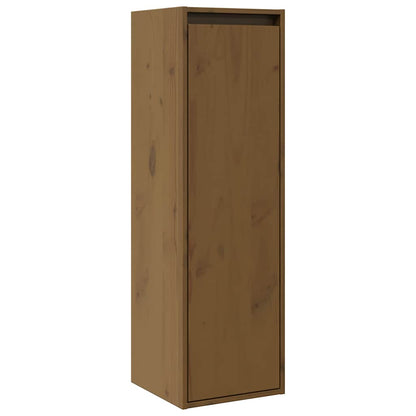 Väggskåp Honungsbrun 2 st 30x30x100 cm massiv furu