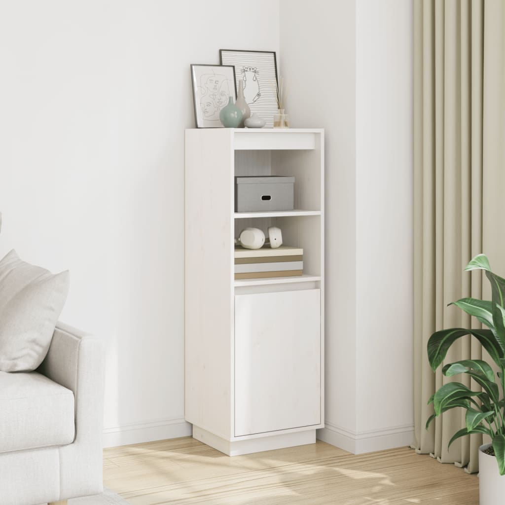 Skåp Vit 37x34x110 cm massiv furu