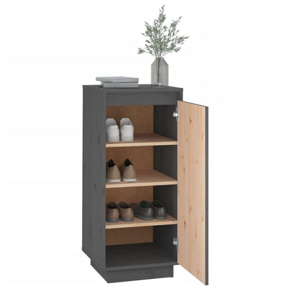 Skoställ Grå Skoskåp 35x35x80 cm massiv furu