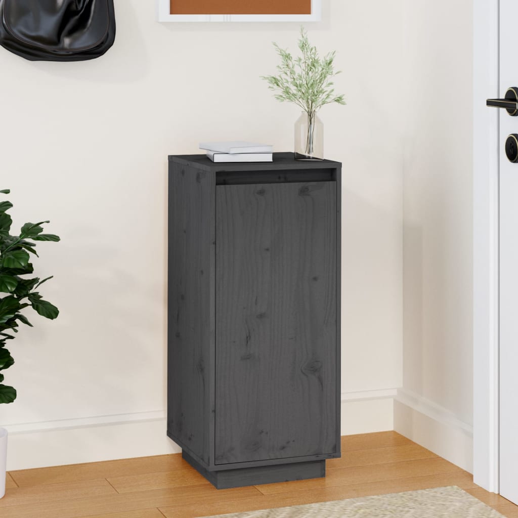 Skoställ Grå Skoskåp 35x35x80 cm massiv furu