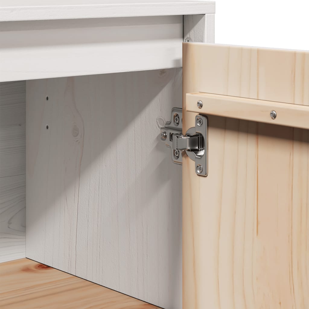 Skänk Vit 60x34x75 cm massiv furu