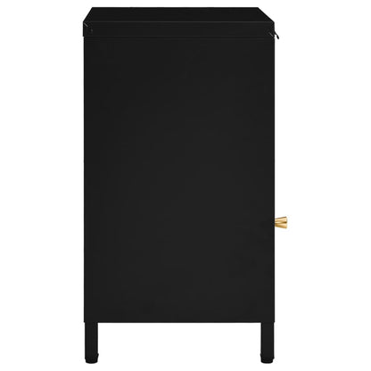 Sängbord 2 st svart 40x30x54,5 cm stål och glas