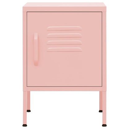 Sängbord 2 st rosa 35x35x51 cm stål