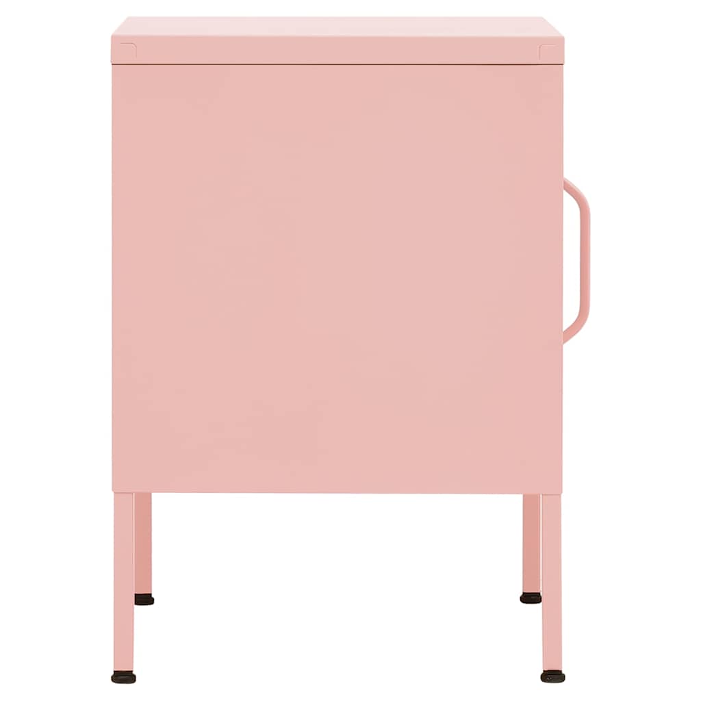 Sängbord 2 st rosa 35x35x51 cm stål