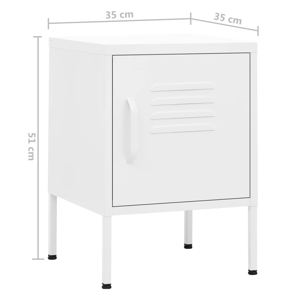 Sängbord 2 st vit 35x35x51 cm stål