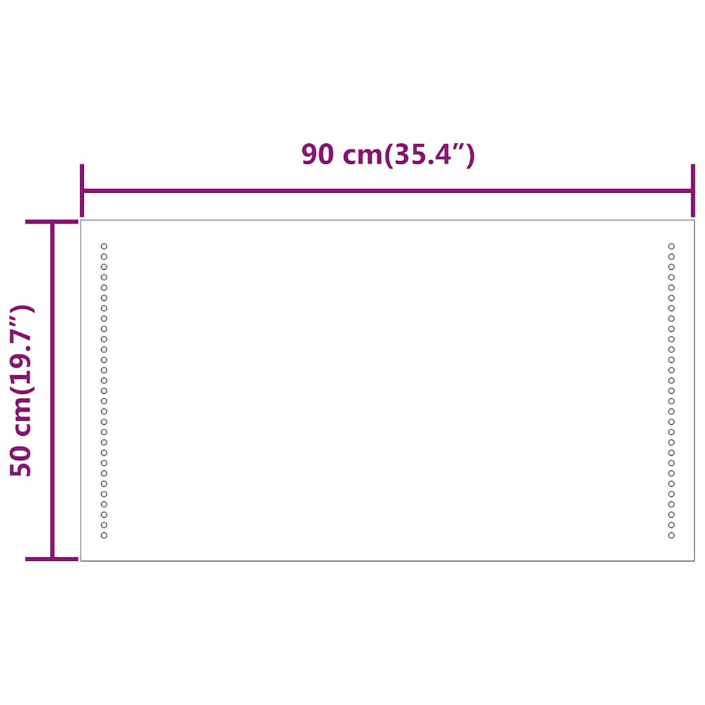 Badrumsspegel LED 90x50 cm