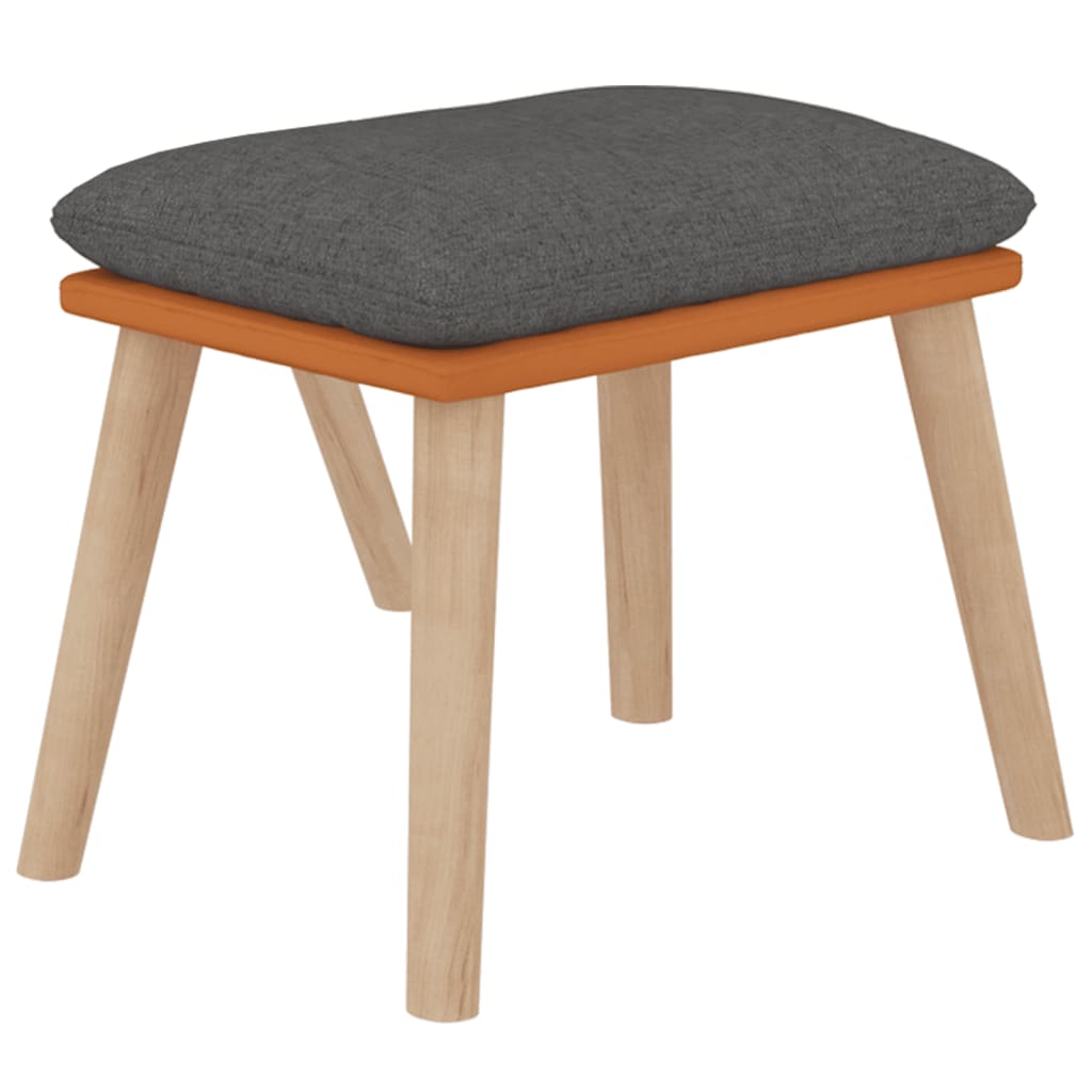 Fåtölj Mörkgrå Vilstol med fotpall konstläder och tyg