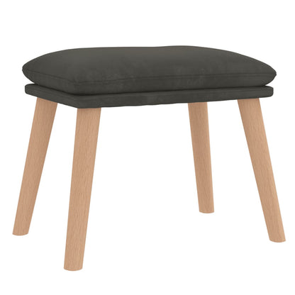 Fåtölj Mörkgrå Vilstol med fotpall sammet