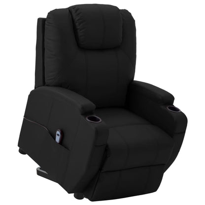 Fåtölj Svart med uppresningshjälp konstläder