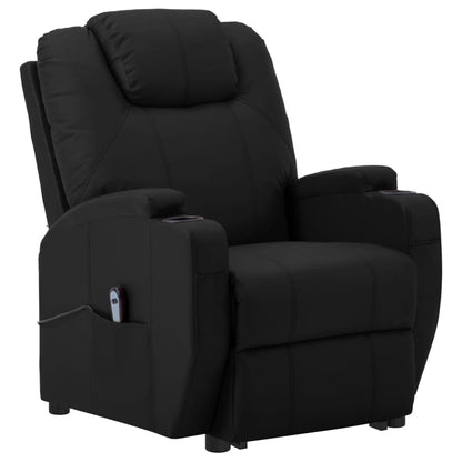 Fåtölj Svart med uppresningshjälp konstläder