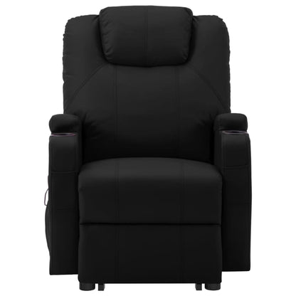 Fåtölj Svart med uppresningshjälp konstläder