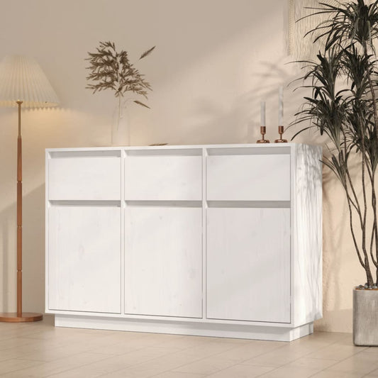 Skänk Vit 110x34x75 cm massiv furu