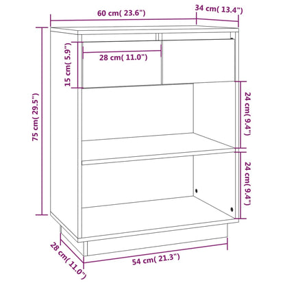 Avlastningsbord Konsollbord Vit 60x34x75 cm massiv furu