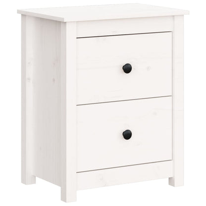 Sängbord 2 st vit 50x35x61,5 cm massiv furu