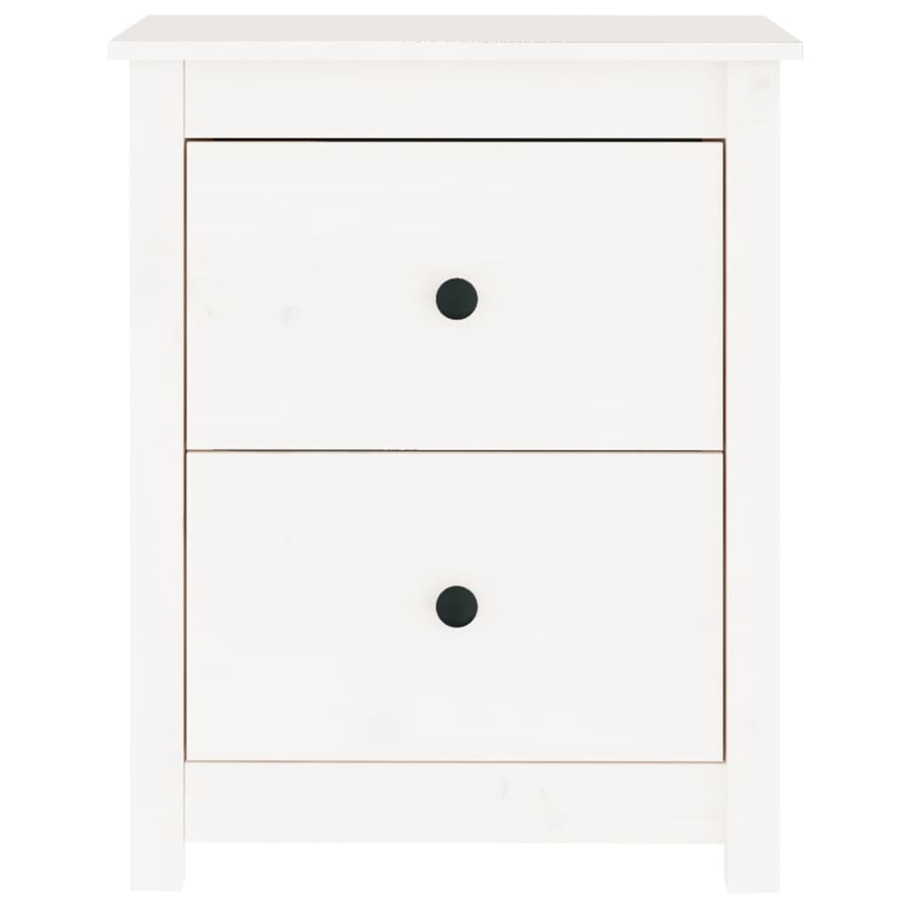 Sängbord 2 st vit 50x35x61,5 cm massiv furu