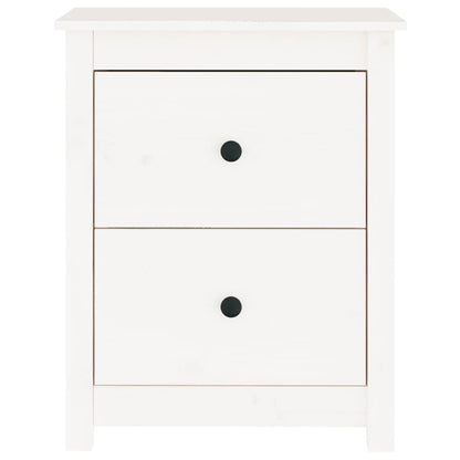 Sängbord 2 st vit 50x35x61,5 cm massiv furu