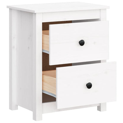 Sängbord 2 st vit 50x35x61,5 cm massiv furu