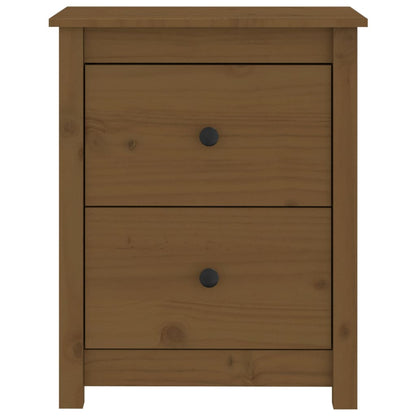 Sängbord 2 st honungsbrun 50x35x61,5 cm massiv furu