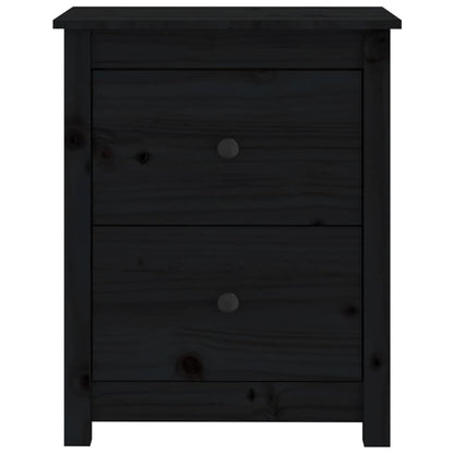 Sängbord 2 st svart 50x35x61,5 cm massiv furu