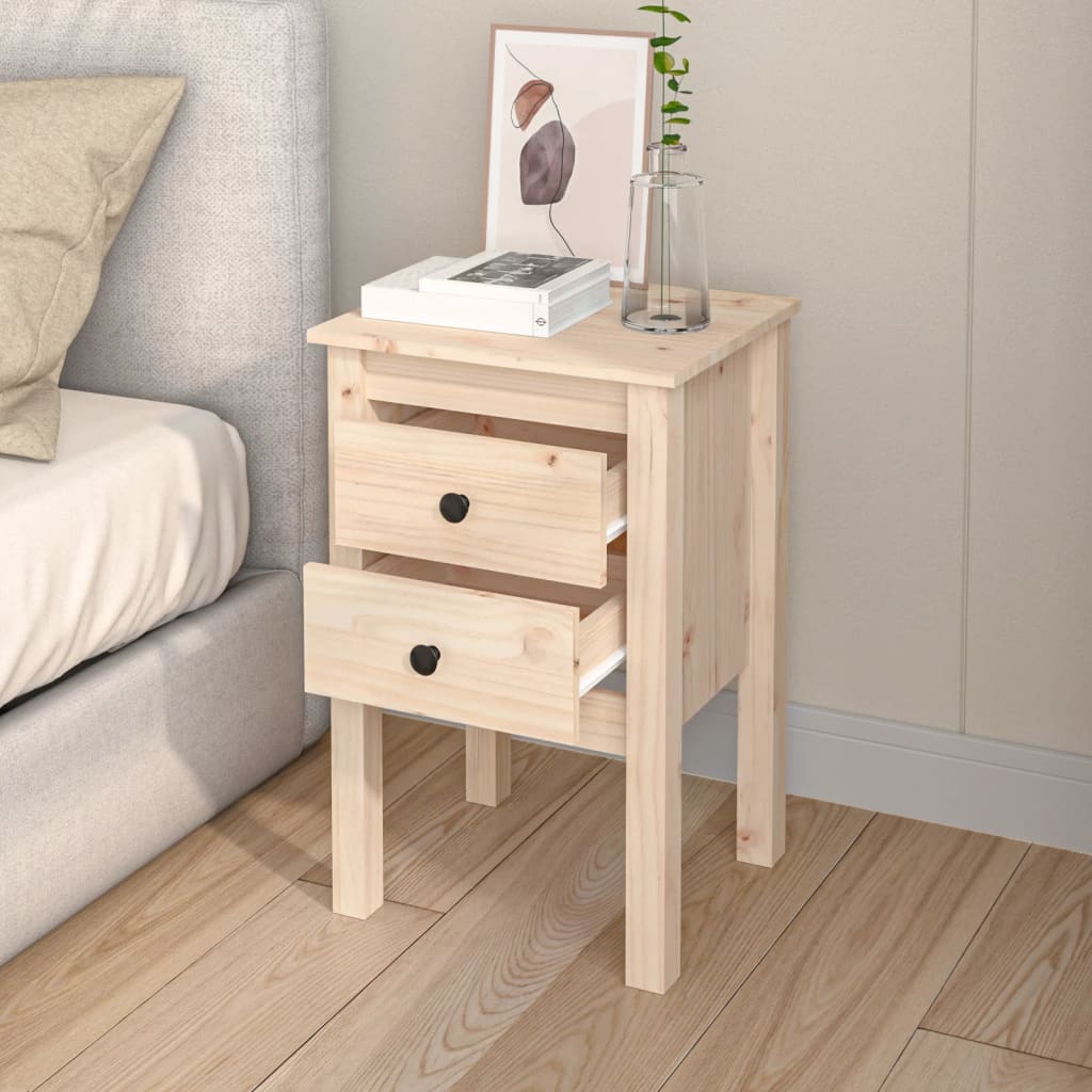 Sängbord 2 st 40x35x61,5 cm massiv furu
