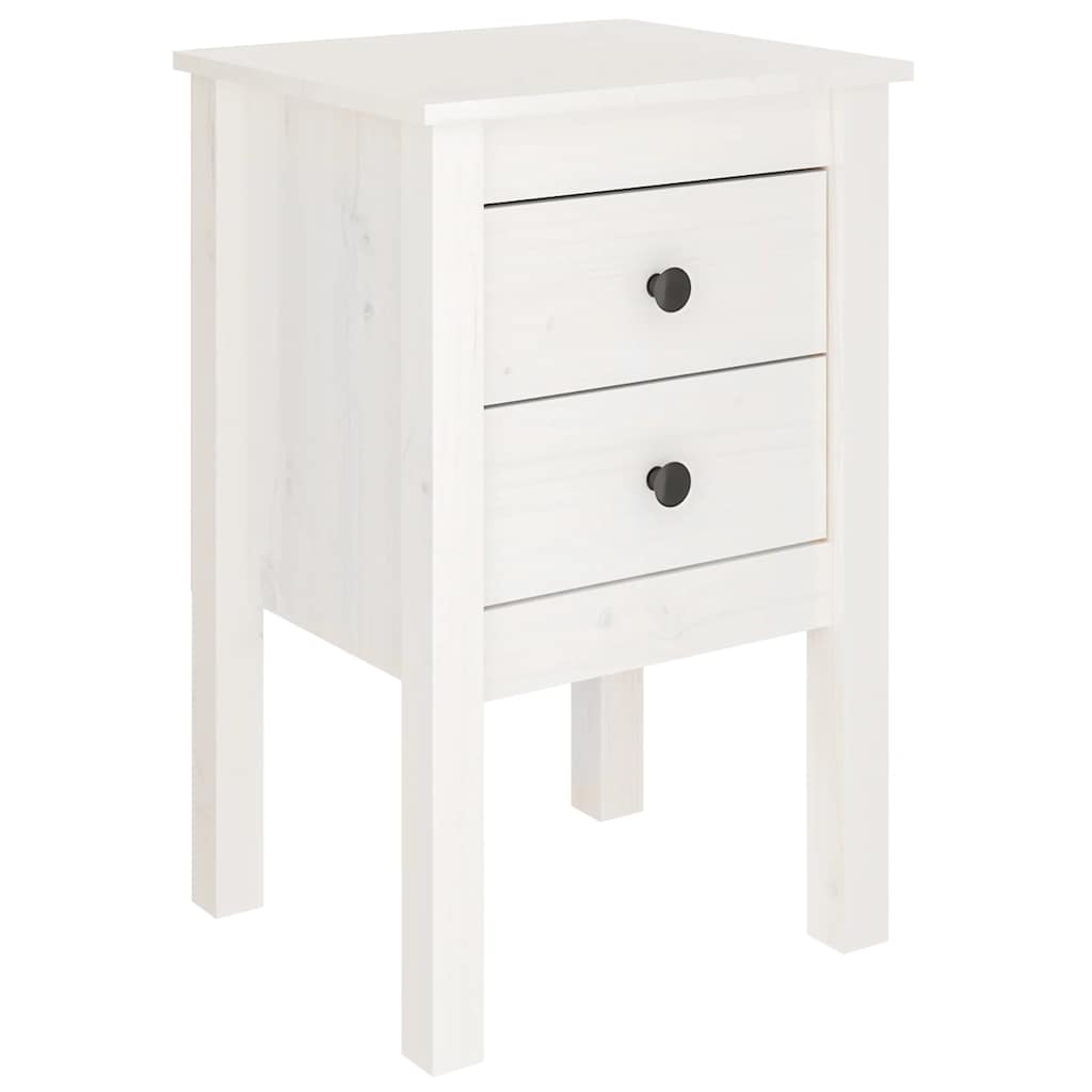 Sängbord 2 st vit 40x35x61,5 cm massiv furu