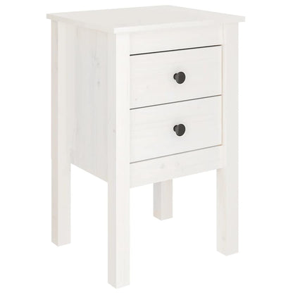 Sängbord 2 st vit 40x35x61,5 cm massiv furu