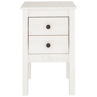 Sängbord 2 st vit 40x35x61,5 cm massiv furu