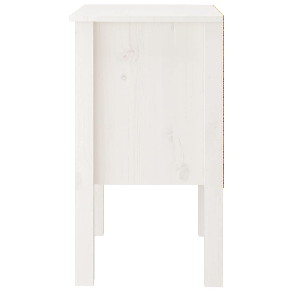 Sängbord 2 st vit 40x35x61,5 cm massiv furu